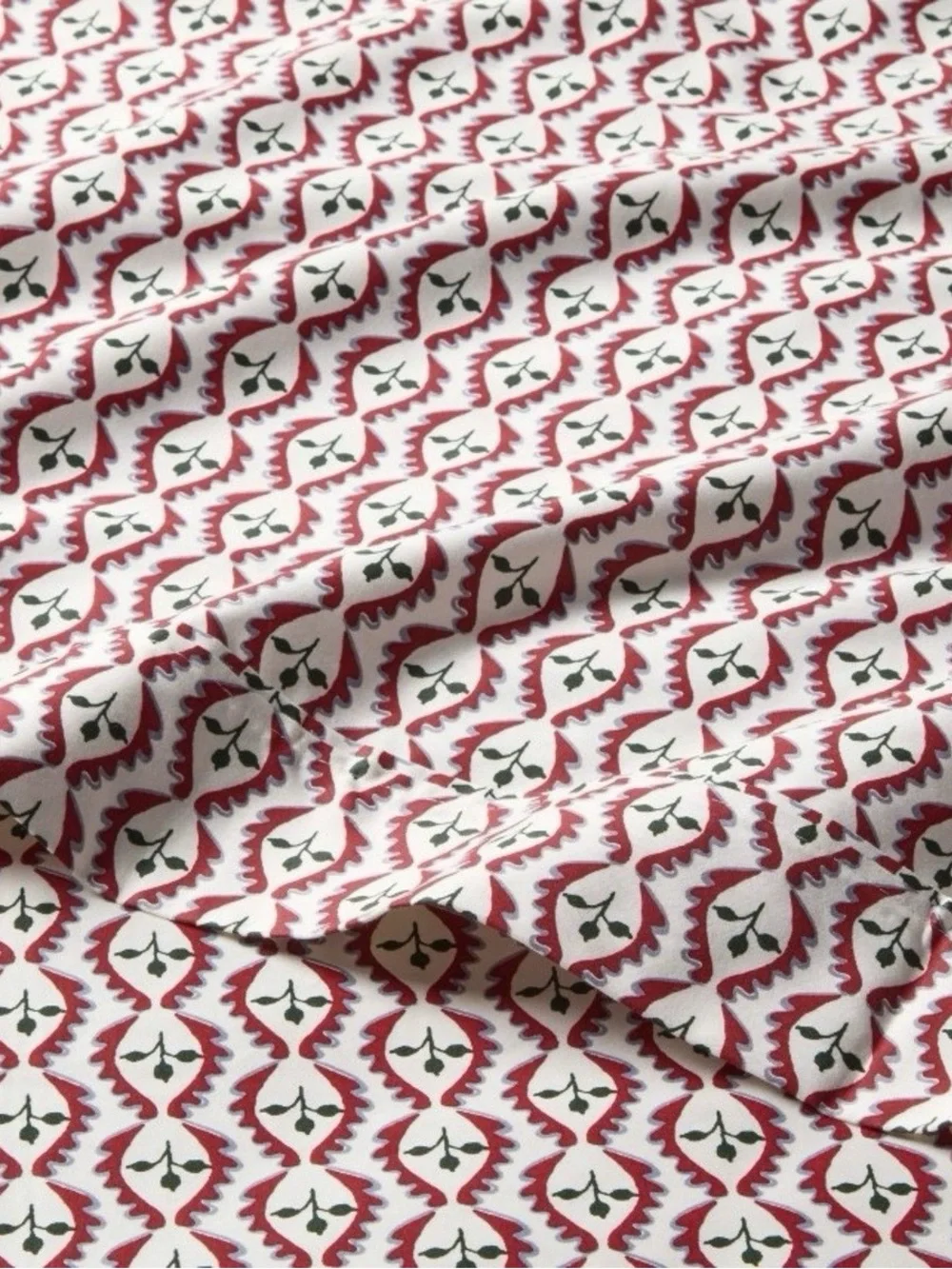 NWT Threshold 400 Thread Count Queen Performance Sheet Set Woodblock Leaf